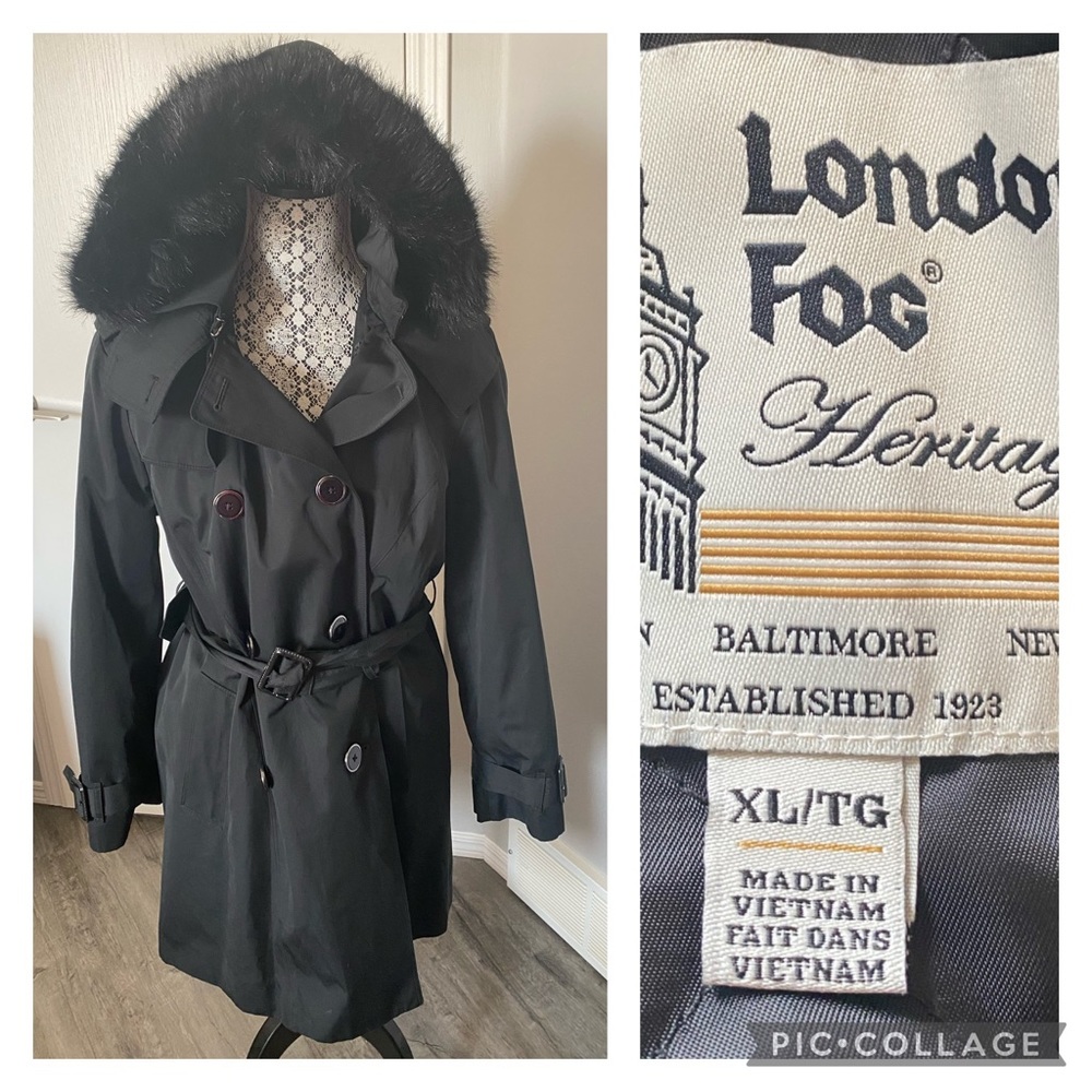 Black London fog fall jacket size XL